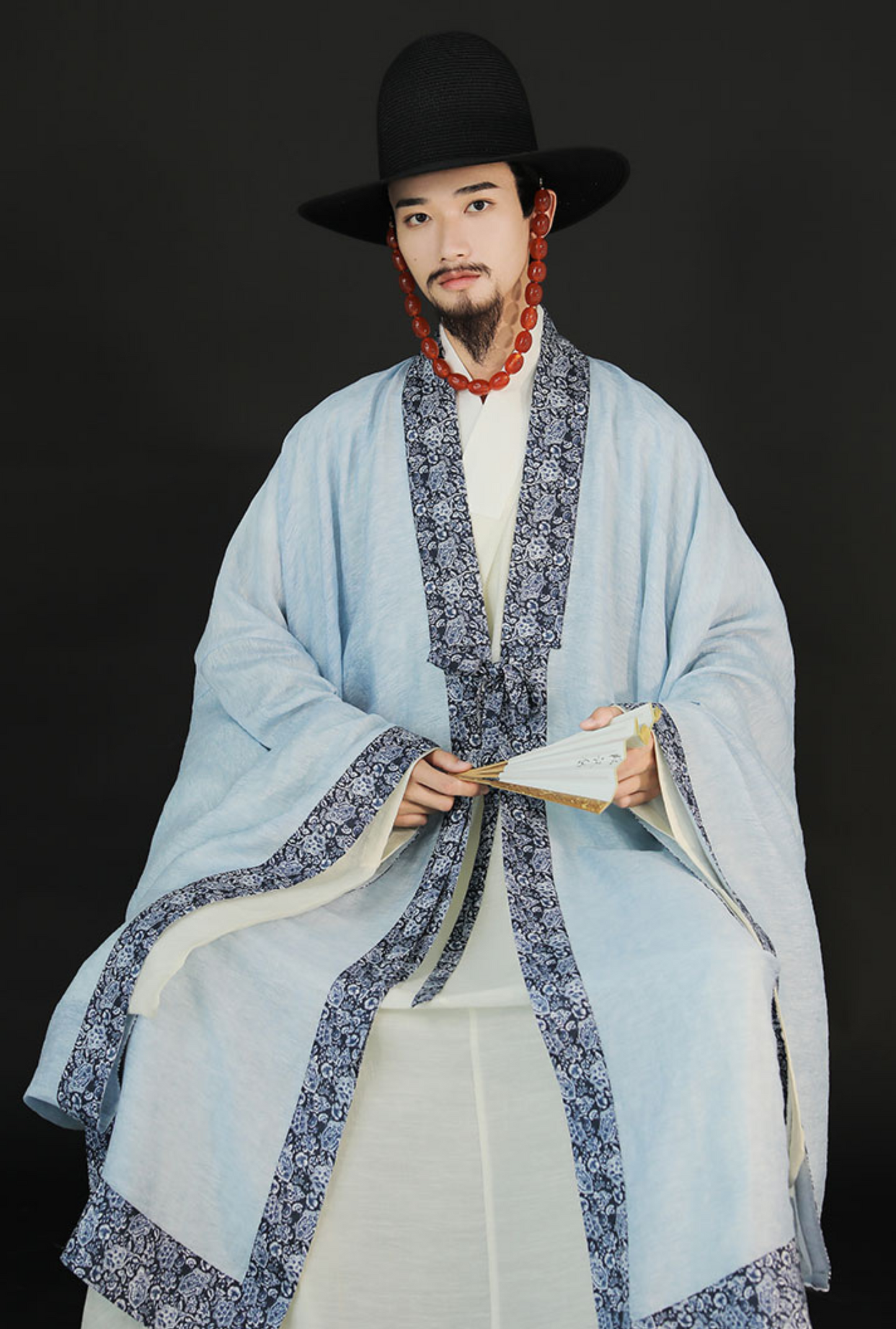 Cui Wei 翠微 Blauer Berg Leinenjacke für Herren aus der Ming-Dynastie für den Sommer