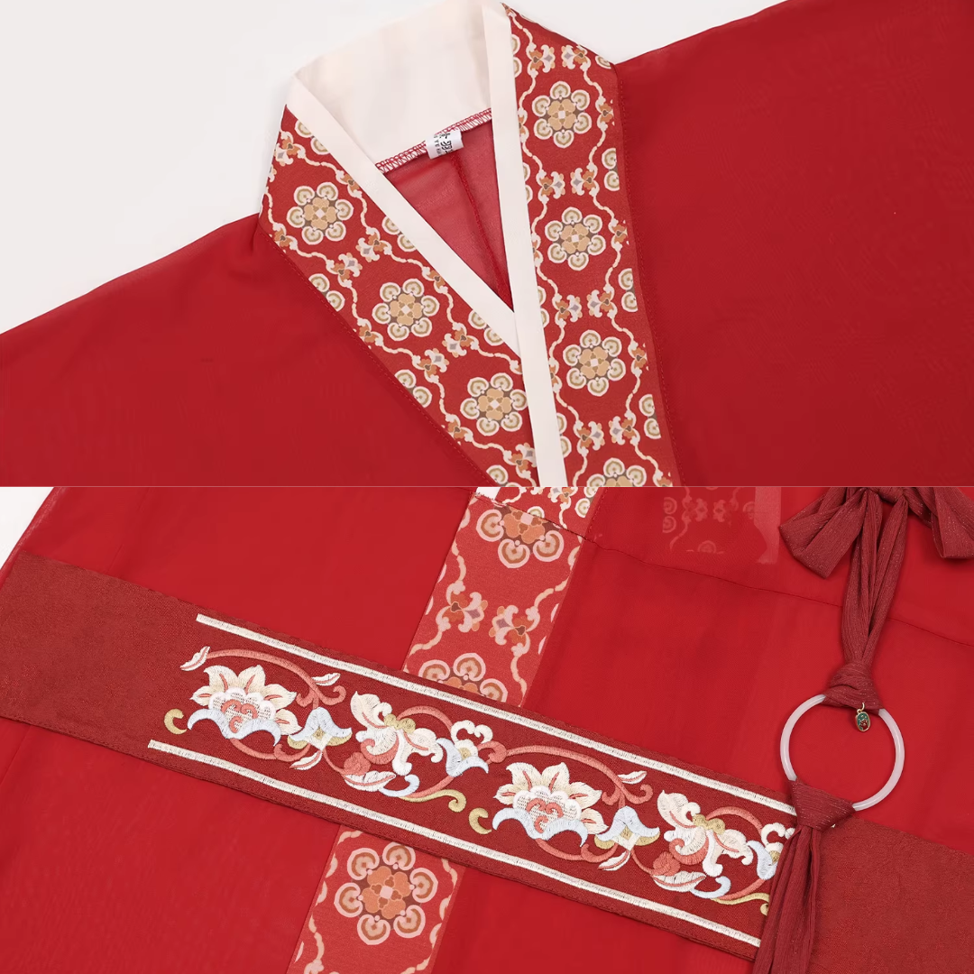Bu Nian 不念 Loslassen Modernisierte Zhiju Robe mit geradem Saum im Stil der Streitenden Reiche, Komplettset