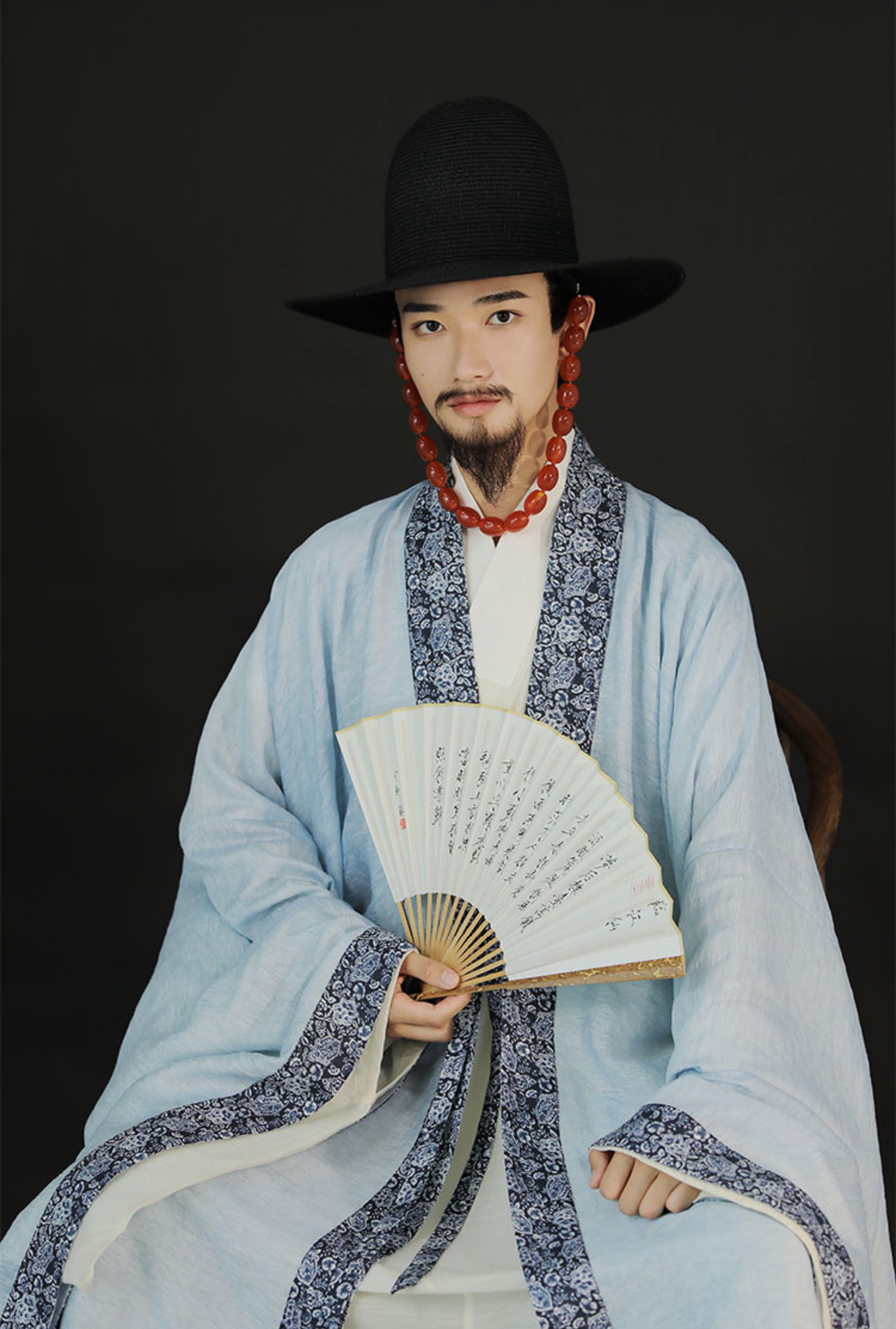 Cui Wei 翠微 Blauer Berg Leinenjacke für Herren aus der Ming-Dynastie für den Sommer