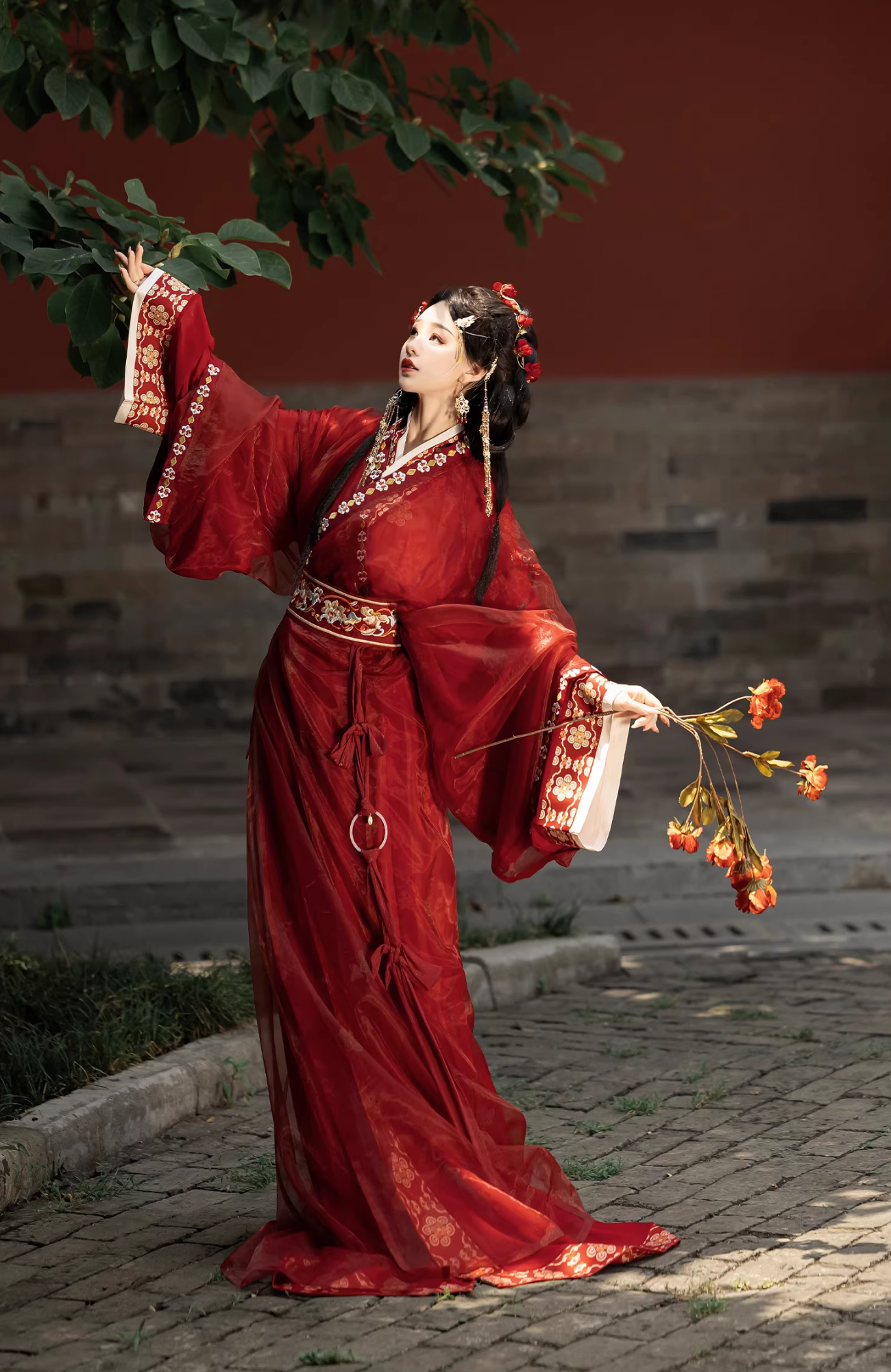 Bu Nian 不念 Loslassen Modernisierte Zhiju Robe mit geradem Saum im Stil der Streitenden Reiche, Komplettset