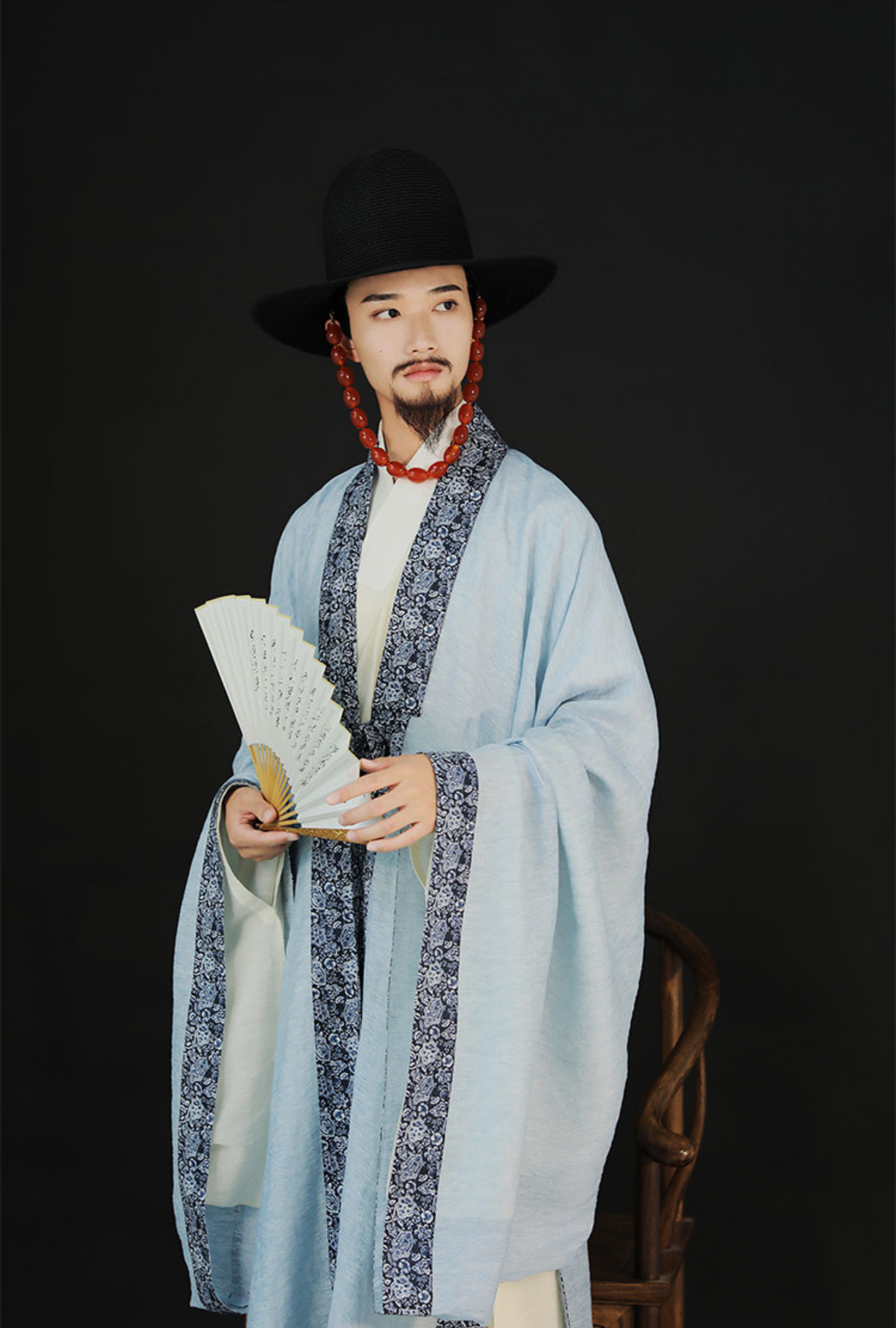 Cui Wei 翠微 Blauer Berg Leinenjacke für Herren aus der Ming-Dynastie für den Sommer