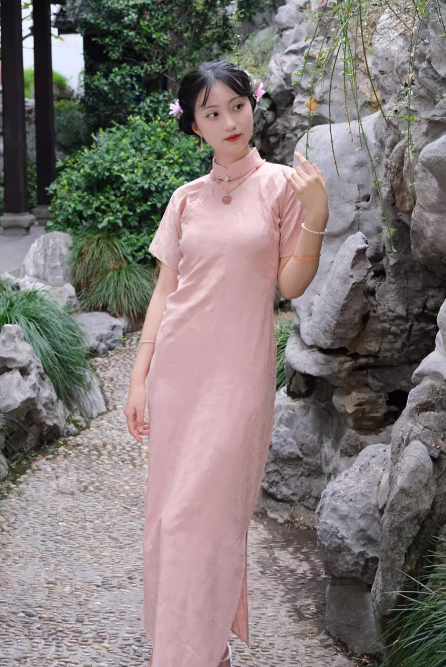 刨冰 純棉夏季粉彩旗袍 1930年代