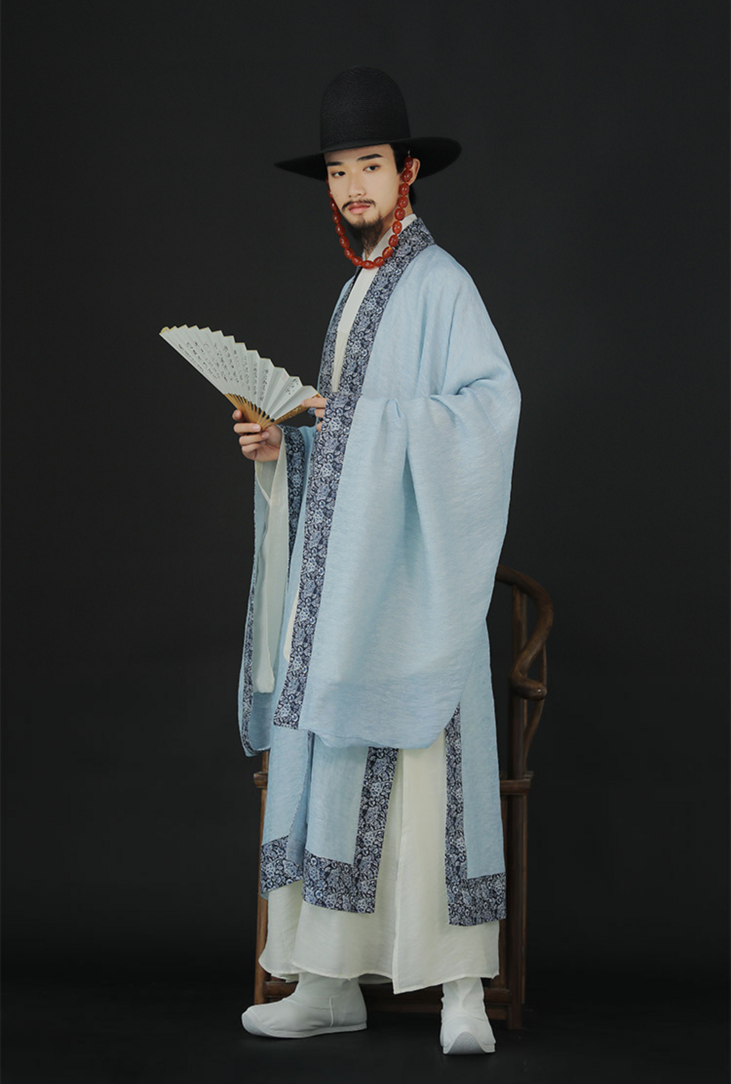 Cui Wei 翠微 Blauer Berg Leinenjacke für Herren aus der Ming-Dynastie für den Sommer