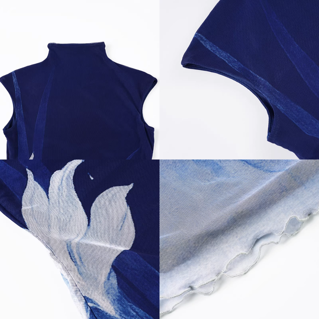 Lan Ting 兰亭 Orchid Pavilion New Chinese Style Ombre Sleeveless Qipao
