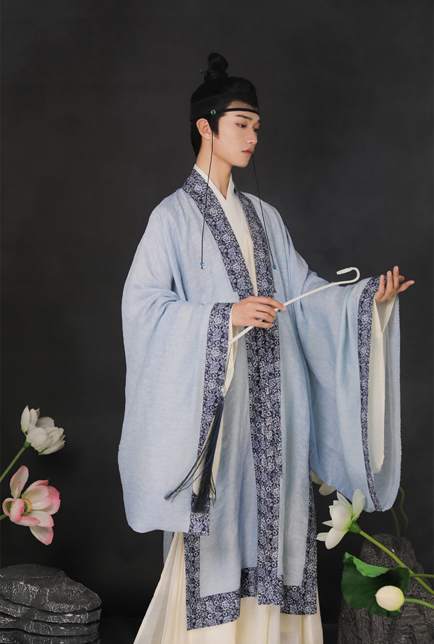 Cui Wei 翠微 Blauer Berg Leinenjacke für Herren aus der Ming-Dynastie für den Sommer