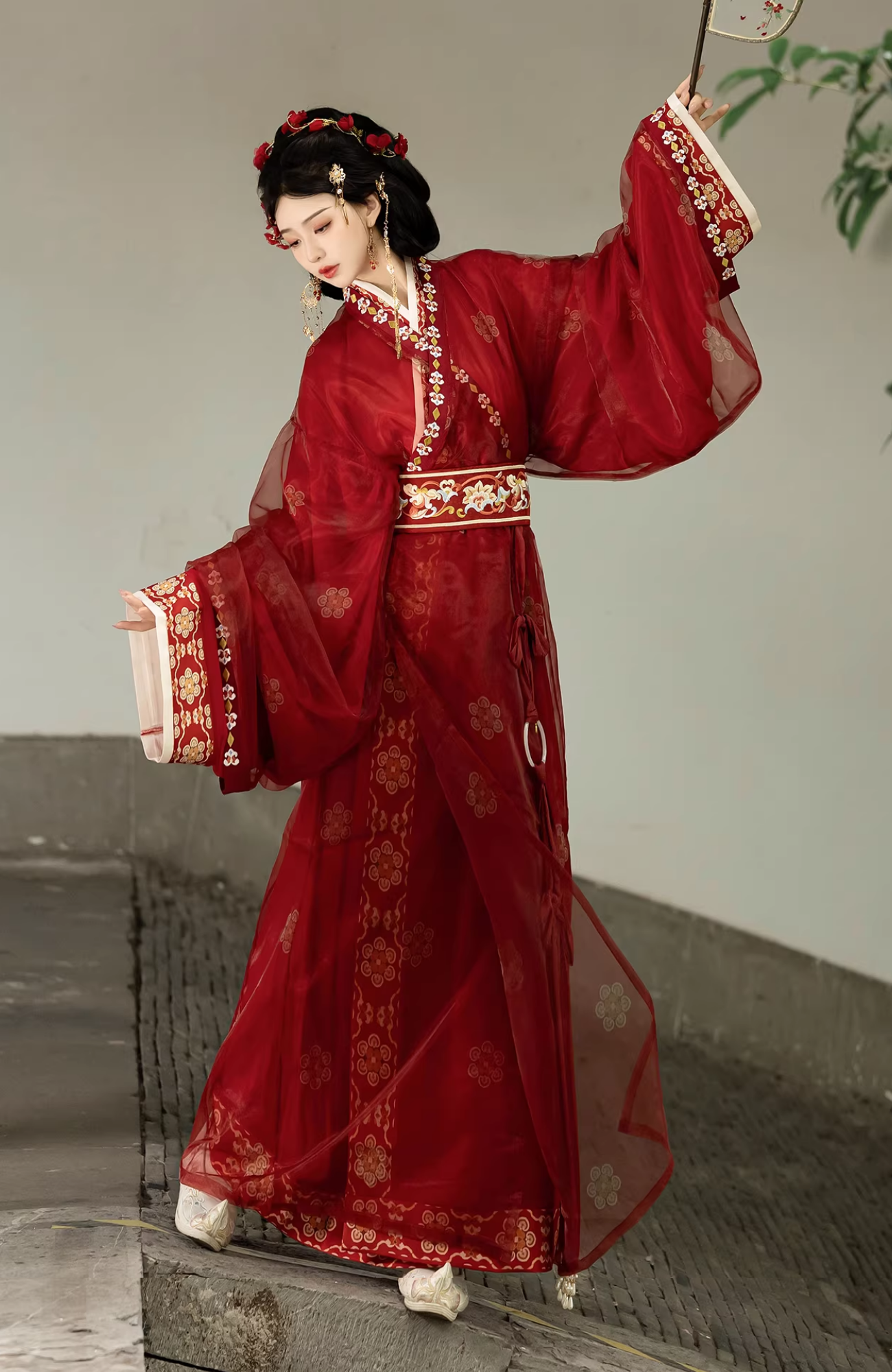 Bu Nian 不念 Loslassen Modernisierte Zhiju Robe mit geradem Saum im Stil der Streitenden Reiche, Komplettset