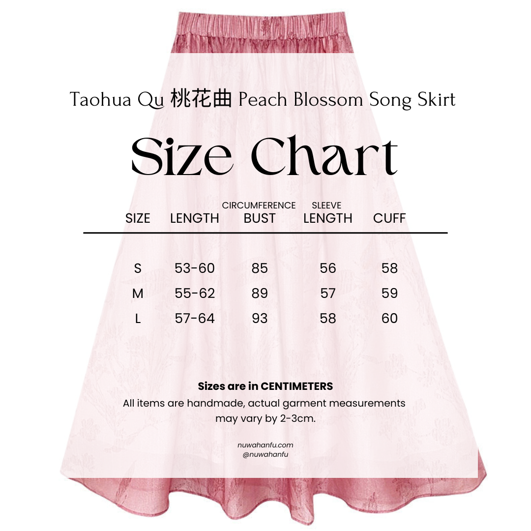 Taohua Qu 桃花曲 Peach Blossom Ballad Modernized Tang Dynasty Floral Embroidery Ruqun Top & Skirt Set