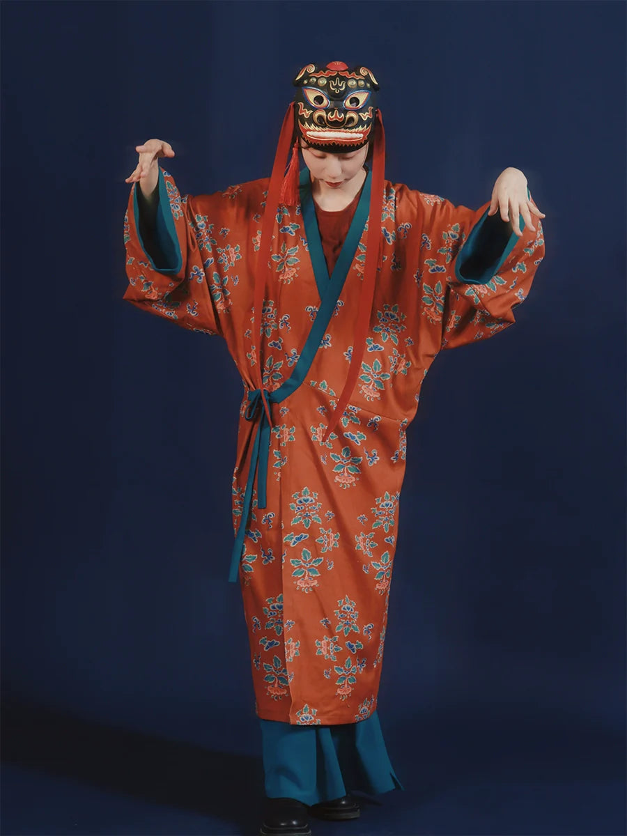 Ji Xiang 吉祥 Auspicious Modernized WeiJin Cotton Danyi Robe & Ruqun Set