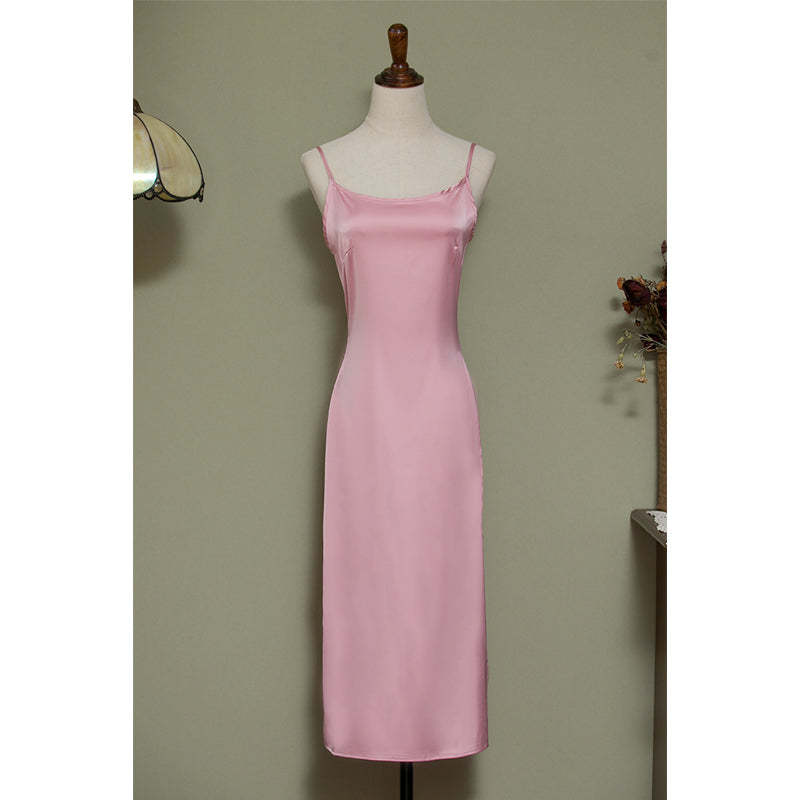 Satin Chiffon 缎面雪纺 Qipao Slip Dress Various Color Undergarments