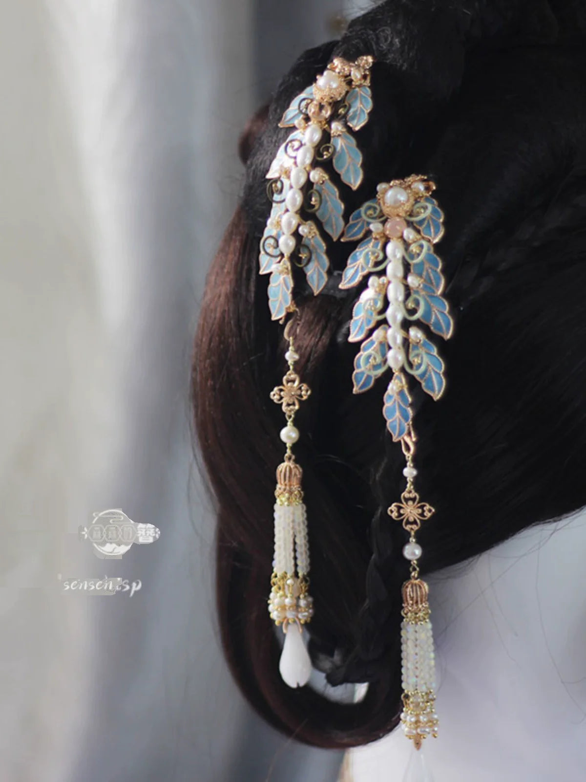 Yi Pian Pian 一片片 One Petal After Another New Chinese Style Pearl Petal Tassel Hair Accessories