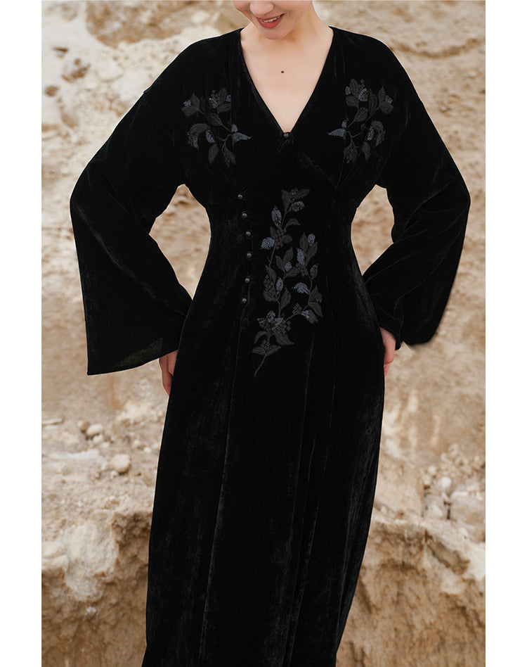 Ci Xiu 刺绣 Osmanthus Stickerei Samtkleid im neuen chinesischen Stil