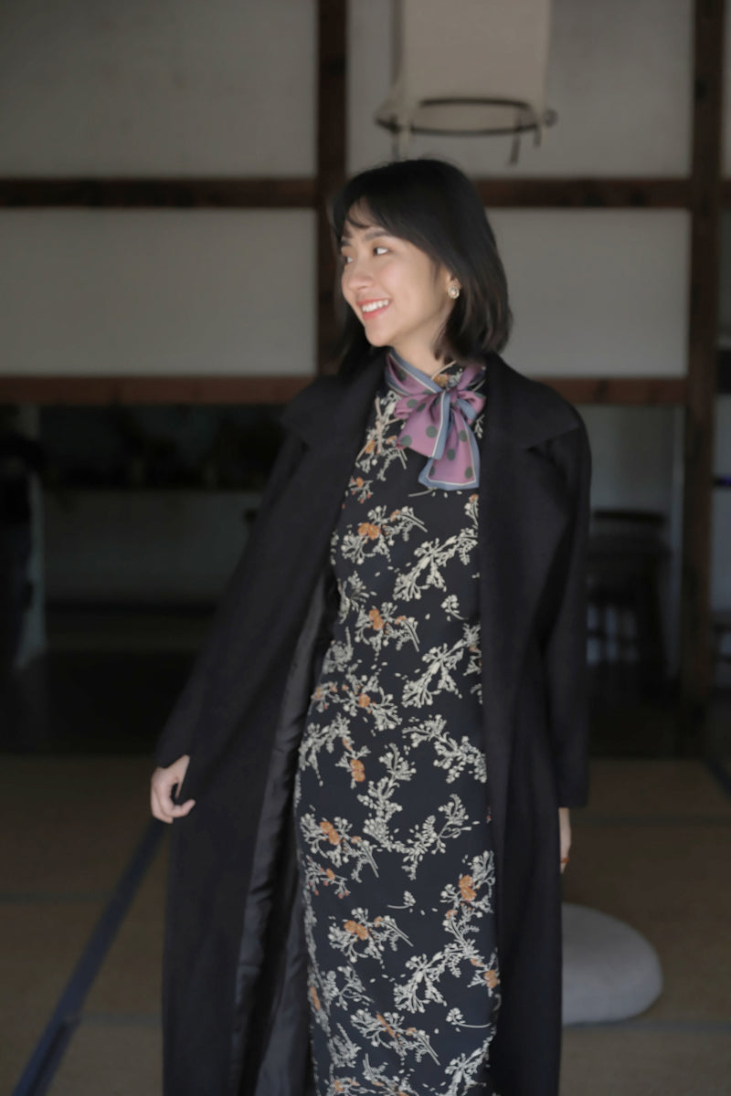 Mu Feng 沐风 „Reiner Wind“ A-linienförmiger Trenchcoat aus Wollmischung, inspiriert von den 1930er Jahren