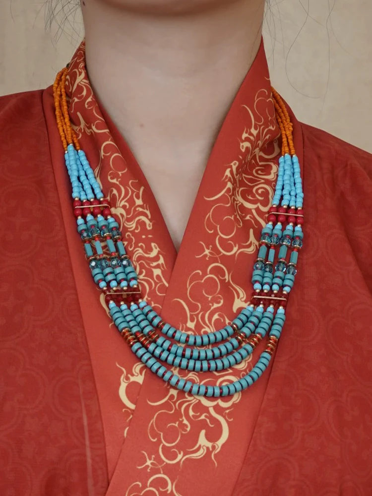 Fang Songshi 仿松石 Turquoise Beaded Warring States Western Chinese Necklace