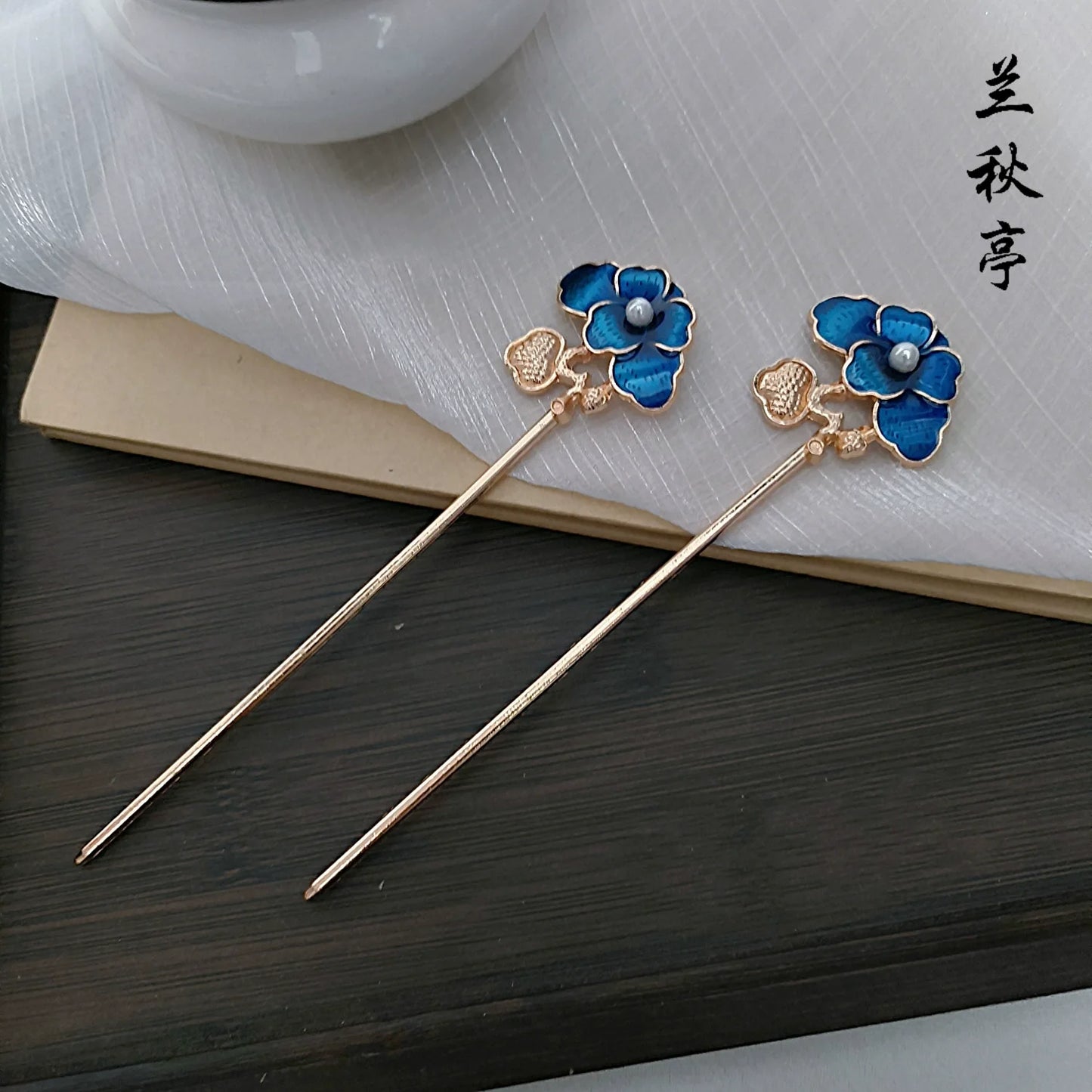 Shao Lan 烧蓝 Burnt Blue Various Ming Dynasty Turquoise Flower Hairpins