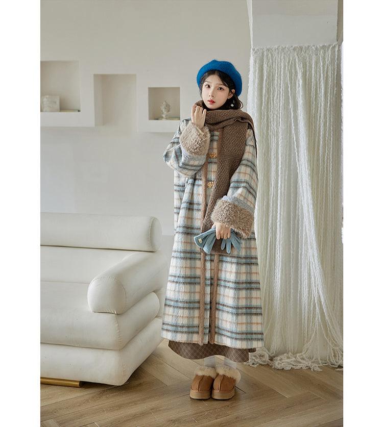 Xue Hou 雪后 After the Snow Modernized Ming Yuanling Pi Ao Fuzzy Coat & Xuanqun Skirt Set