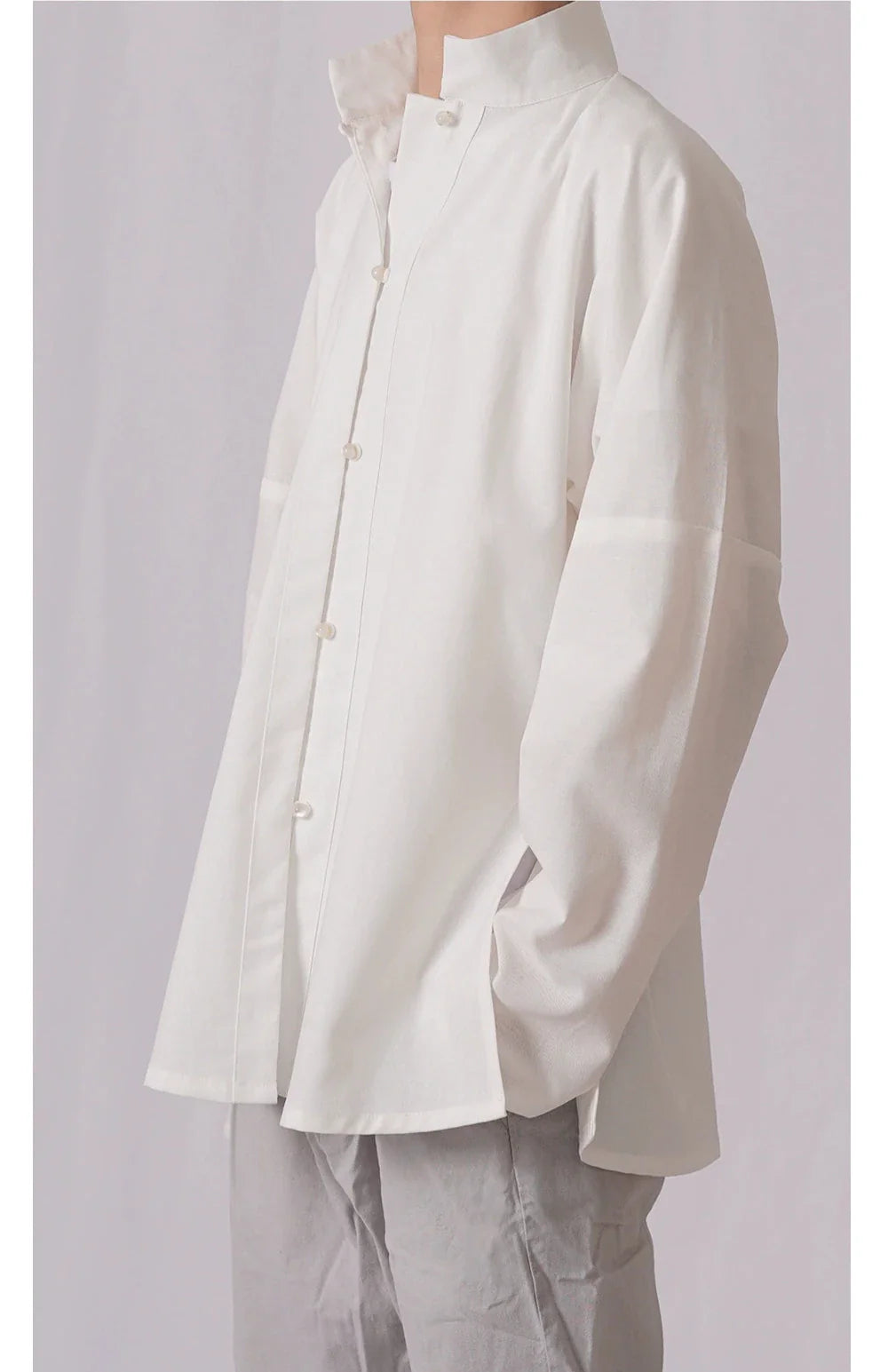 Yin Zhen 银针 Silver Needle Modernized Ming Men's & Unisex Liling Duijin Shan Standing Collar Top