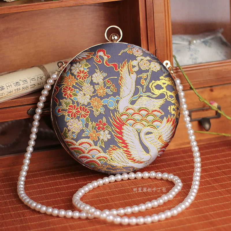 Jin Hé 金鹤 Golden Crane Hardshell Round Purse
