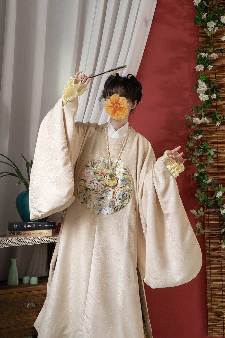 芍藥與龍 明制繡花圓領襖衫