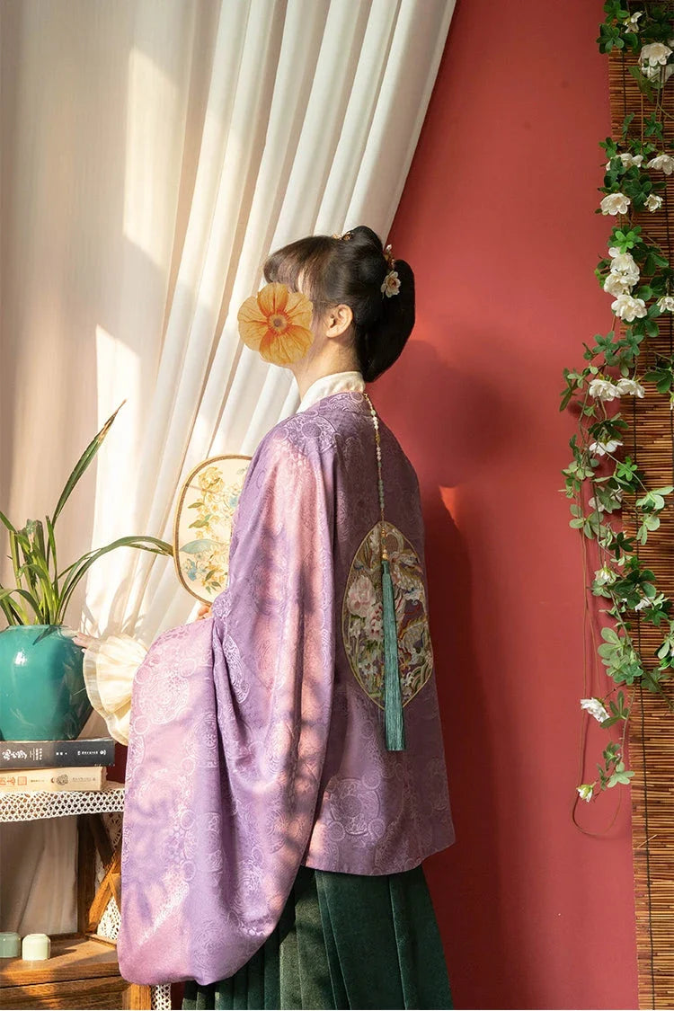 芍藥與龍 明制繡花圓領襖衫