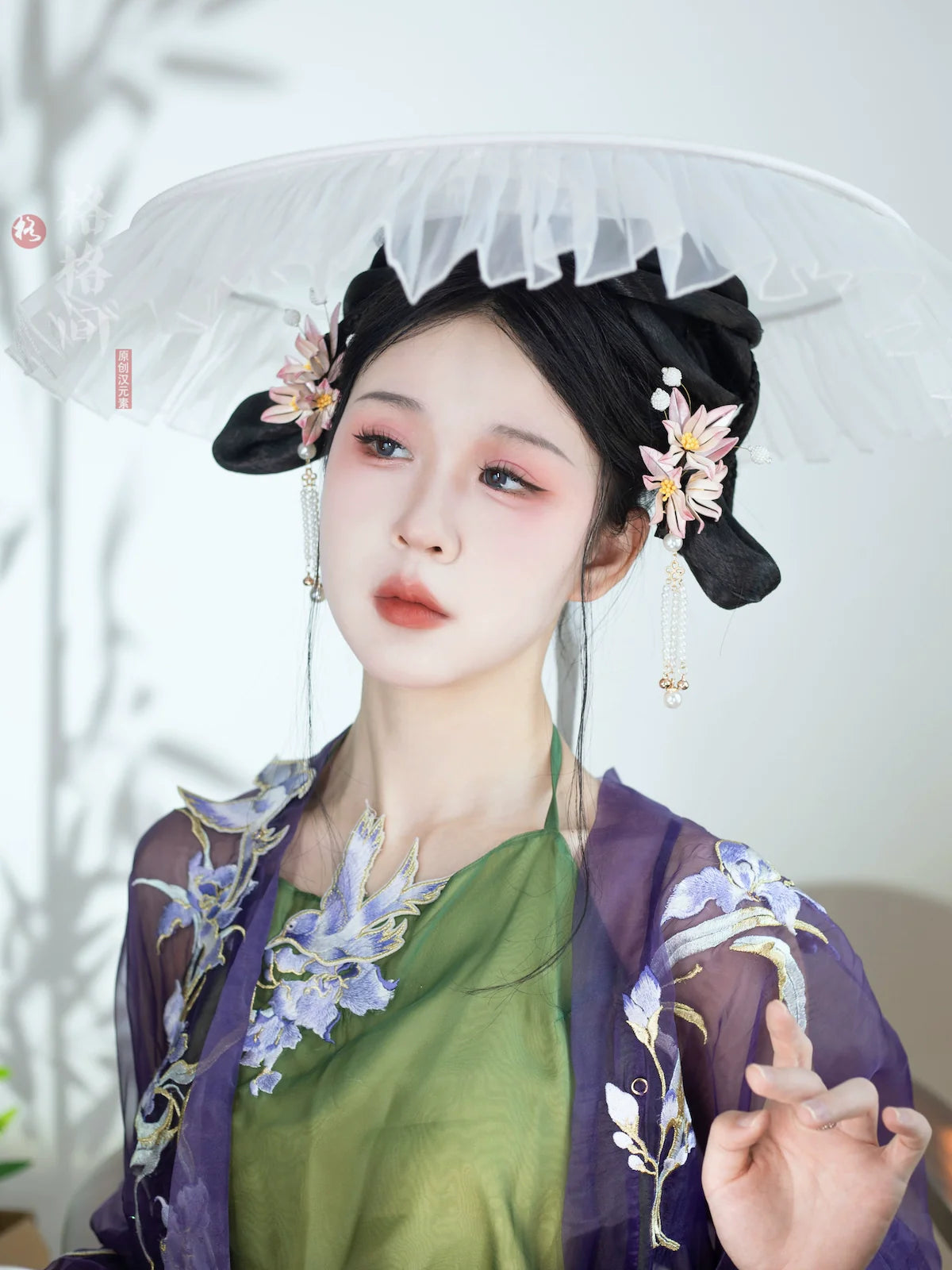 Chuan Zhu 串珠 Perlen Tang-Dynastie Modernisierter Weimao Schleierhut