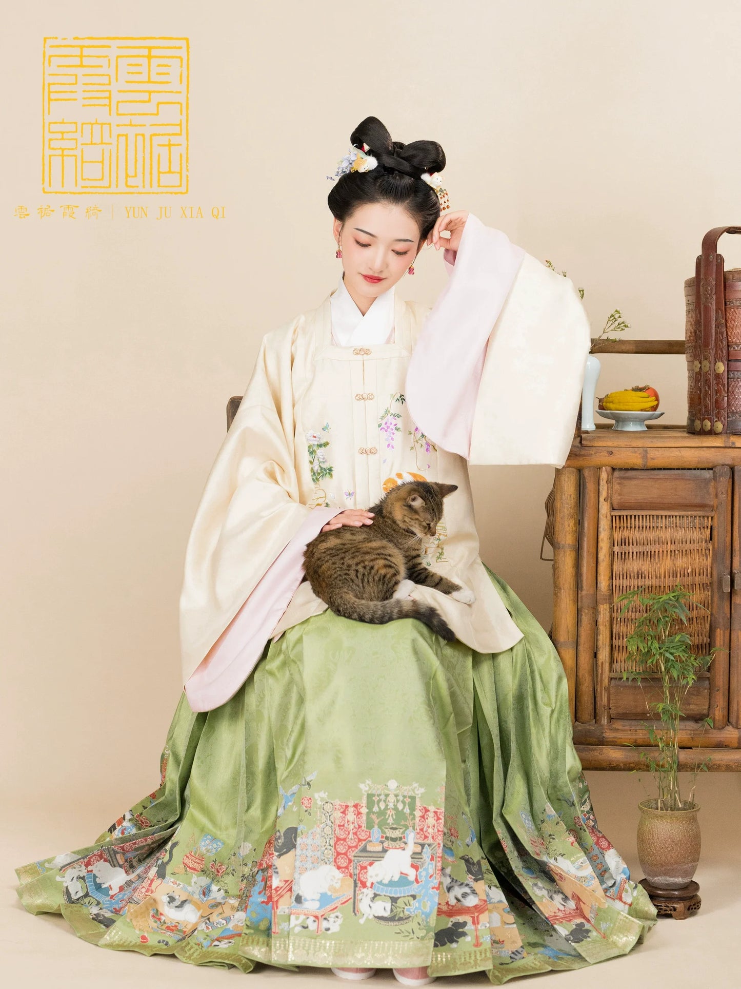 百貓富貴馬面裙