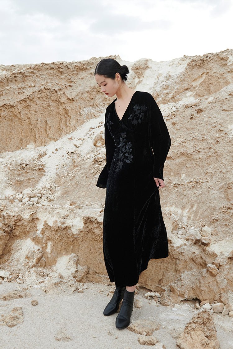 Ci Xiu 刺绣 Osmanthus Stickerei Samtkleid im neuen chinesischen Stil