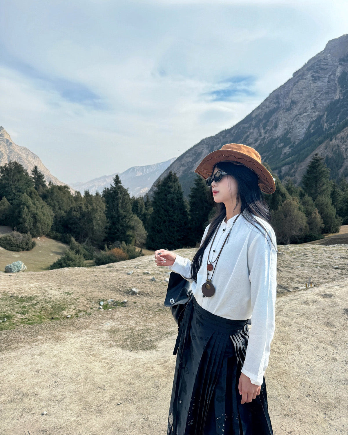 Jiang Ye 将夜 Night Clouds Modernized Hanfu Stehkragen Satintop