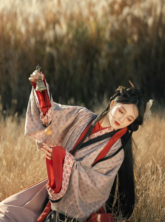 麻姑草原仙子魏晉風印花襦裙套裝