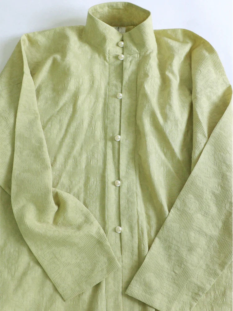 Richang 日常 Daily Cotton Liling Duijin Duanshan Ming Standing Collar Shirt
