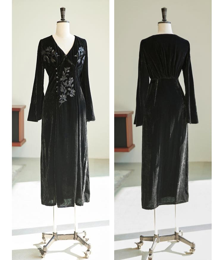 Ci Xiu 刺绣 Osmanthus Stickerei Samtkleid im neuen chinesischen Stil