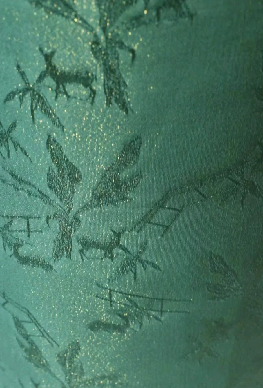 Tuotuo 妥妥 1940s Deer Imprint Summer Cap Sleeve Qipao