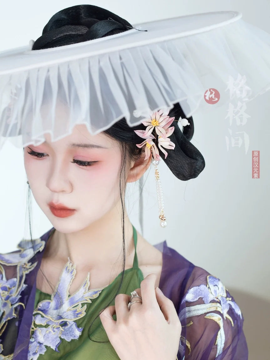Chuan Zhu 串珠 Perlen Tang-Dynastie Modernisierter Weimao Schleierhut
