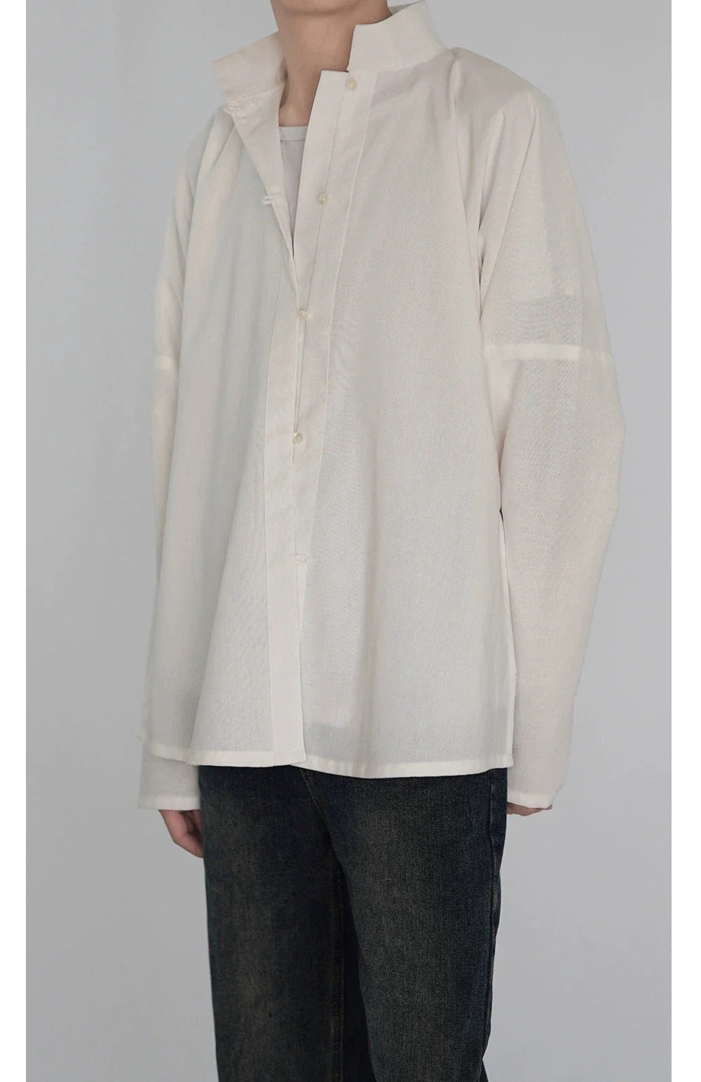 Yin Zhen 银针 Silver Needle Modernized Ming Men's & Unisex Liling Duijin Shan Standing Collar Top