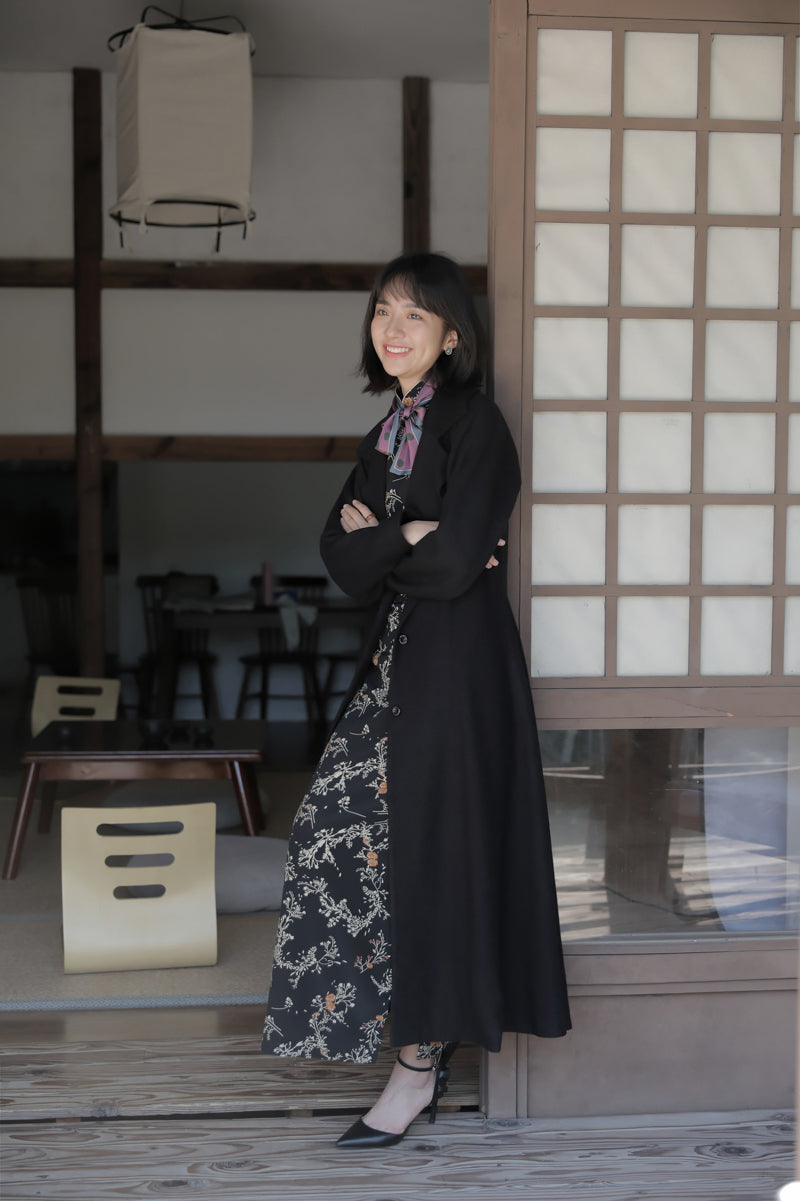 Mu Feng 沐风 „Reiner Wind“ A-linienförmiger Trenchcoat aus Wollmischung, inspiriert von den 1930er Jahren