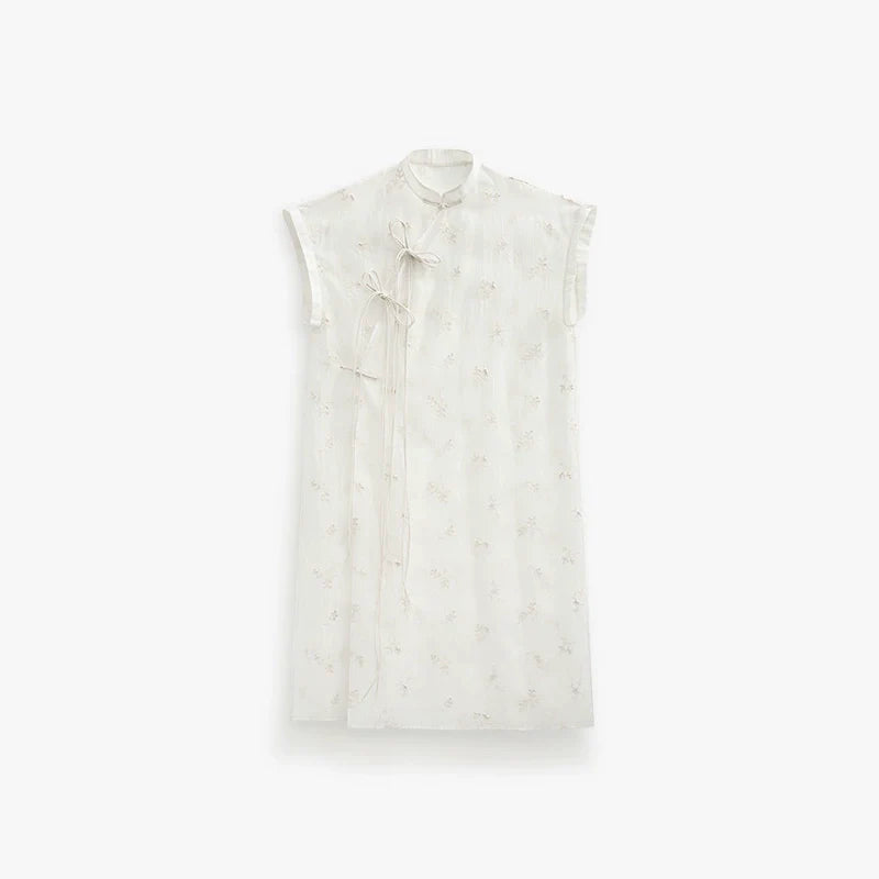 Ting Lan 汀兰 Thin Land Modern Ming Qipao Gilded Leaf Mamian Skirt & Top Set