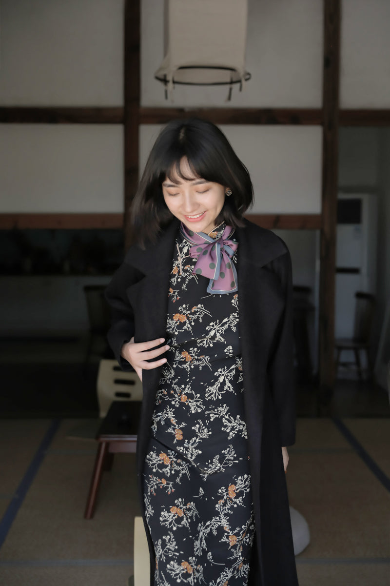 Mu Feng 沐风 „Reiner Wind“ A-linienförmiger Trenchcoat aus Wollmischung, inspiriert von den 1930er Jahren