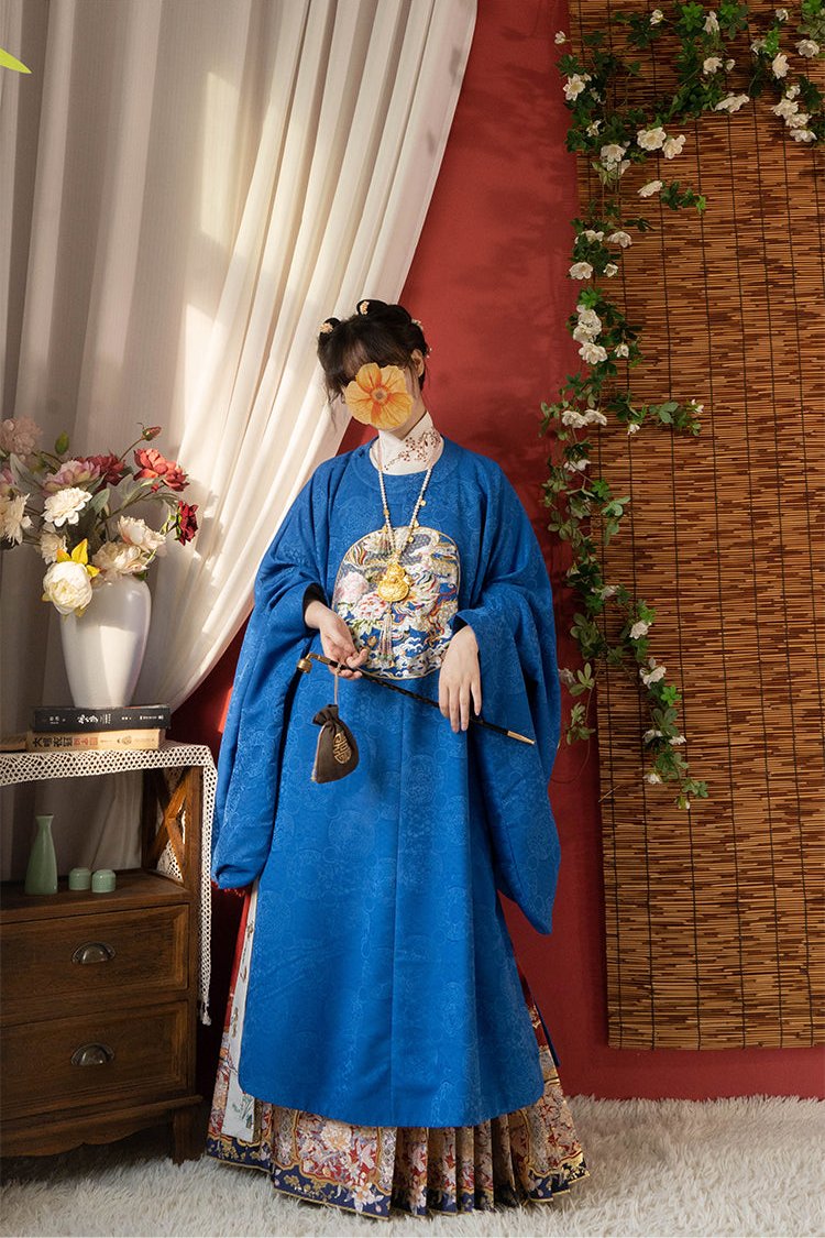 芍藥與龍 明制繡花圓領襖衫
