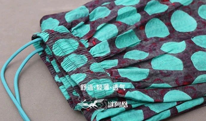 Jingjie Huashu 荆芥花束 Cat Mint Bouquet Modernized Tang Cotton Lantern Trousers