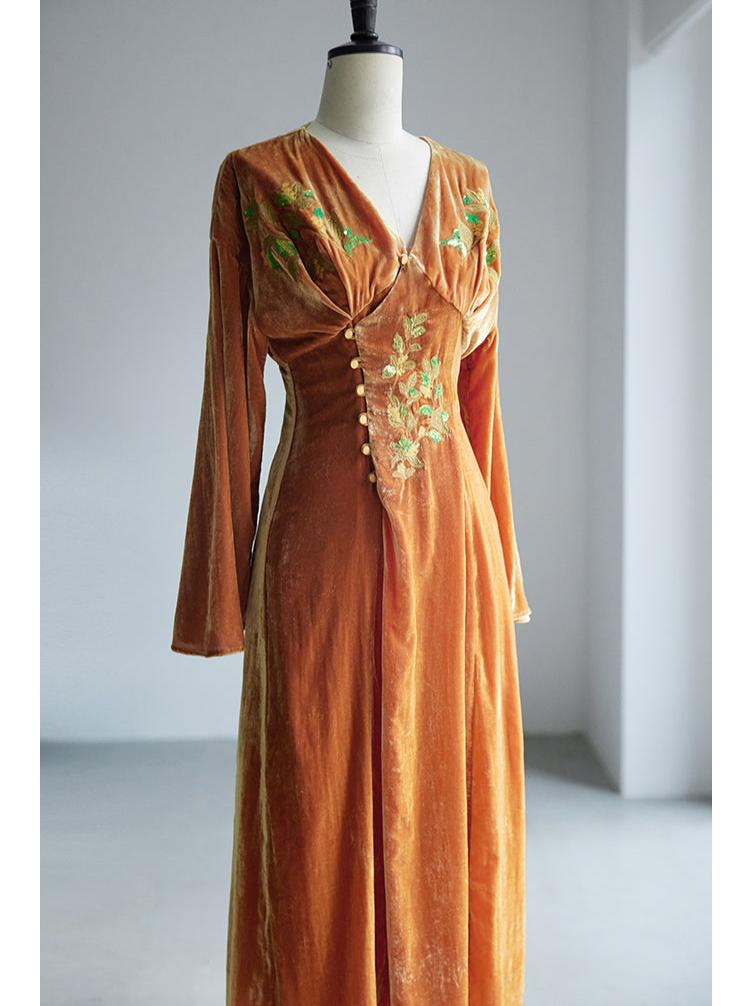 Ci Xiu 刺绣 Osmanthus Stickerei Samtkleid im neuen chinesischen Stil
