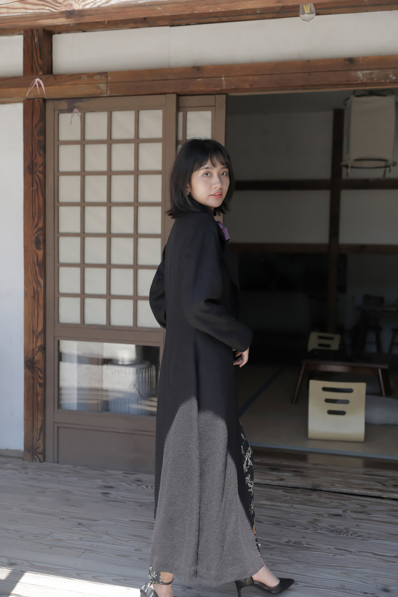 Mu Feng 沐风 „Reiner Wind“ A-linienförmiger Trenchcoat aus Wollmischung, inspiriert von den 1930er Jahren