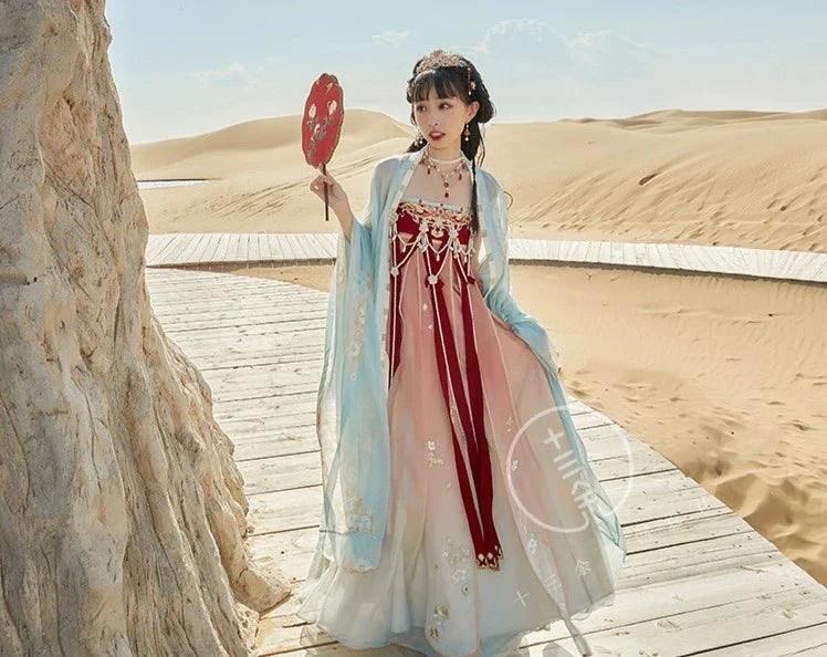 Xi Hé 羲和 Sky Goddess Modernized Tang Dynasty Daxiushan Qixiong Ruqun Wedding Set