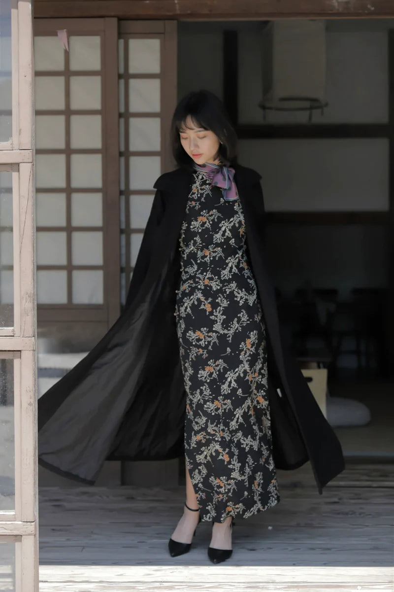 Mu Feng 沐风 „Reiner Wind“ A-linienförmiger Trenchcoat aus Wollmischung, inspiriert von den 1930er Jahren