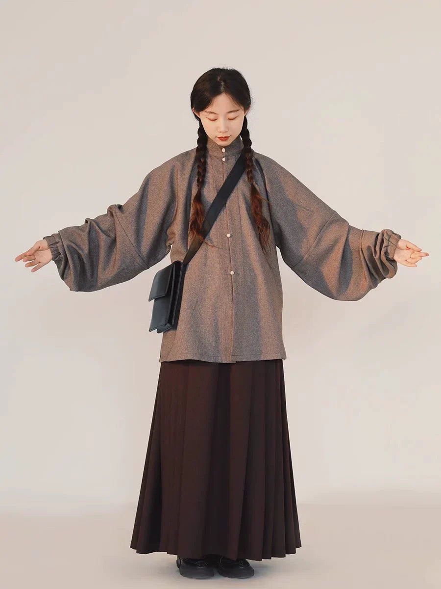 Gan Cao 甘草 Süßholz Modernisierter Ming-Dynastie Liling-Oberteil & Easy-Wear Mamian-Set