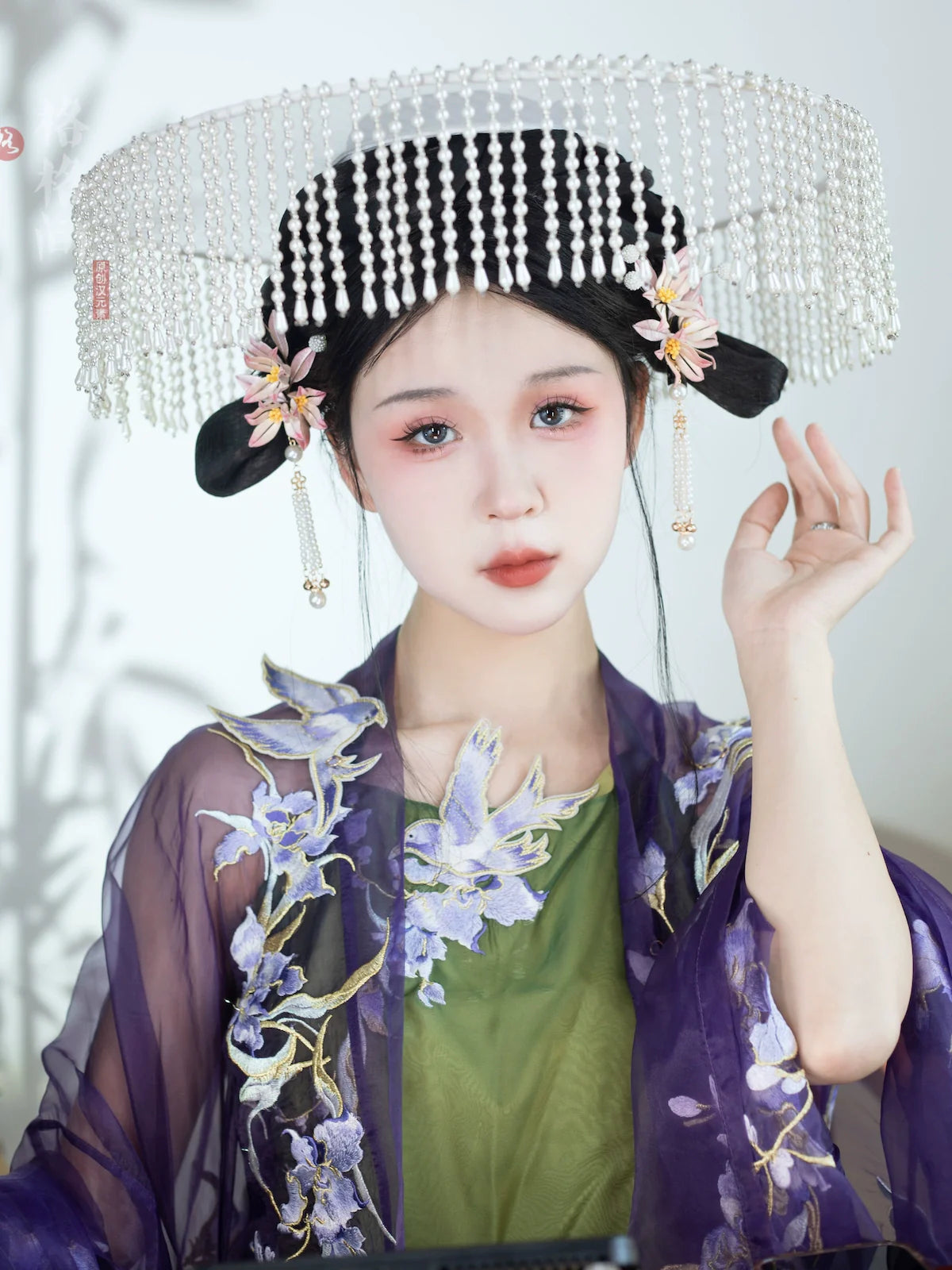 Chuan Zhu 串珠 Perlen Tang-Dynastie Modernisierter Weimao Schleierhut