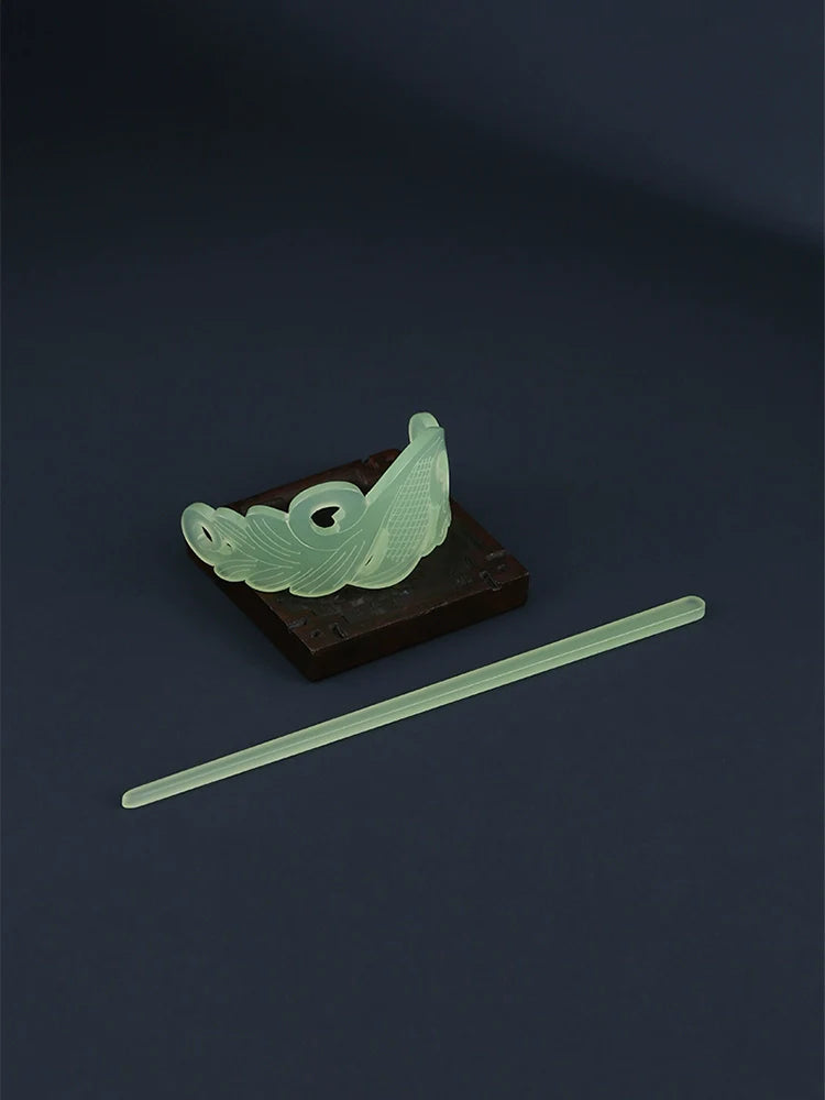 白玉仿漢朝中性髮冠及髮簪套組