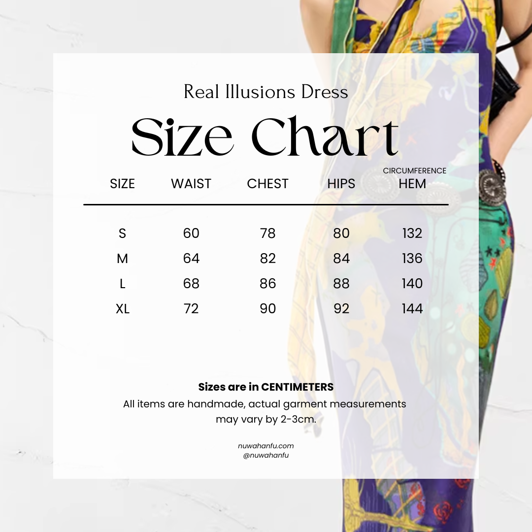 Real Illusions 真实幻境 New Chinese Style Abstract Color Block Hand Drawn Dress